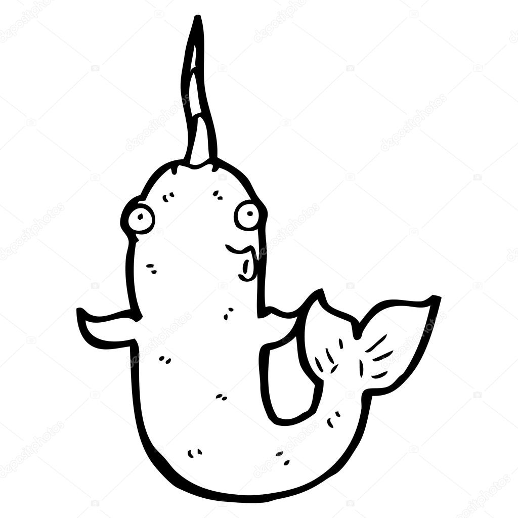 1024x1024 Happy Narwhal Cartoon Stock Vector Lineartestpilot