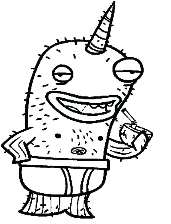 600x788 Narwhal Coloring Page Nick Narwhal Coloring Page Free Printable
