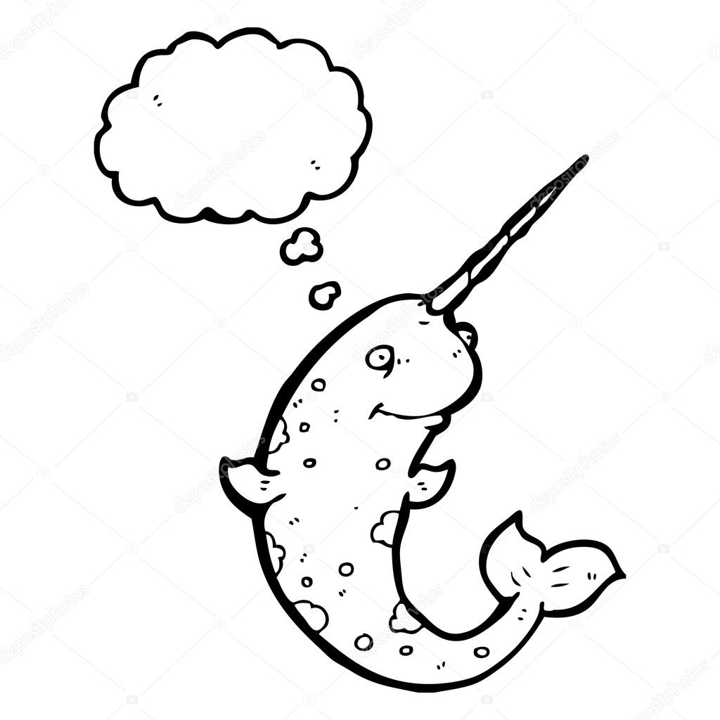1024x1024 Narwhal With Thought Bubble Stock Vector Lineartestpilot