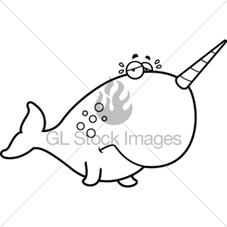325x325 Sad Cartoon Narwhal Gl Stock Images