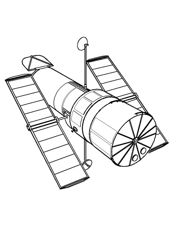 600x800 Spaceship Satellite Coloring Page