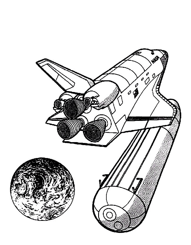 650x831 Spaceship Droping Off Rocket Coloring Page