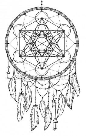 284x450 Boho Chic Ethnic Arrow With Feathers, Freedom Concept. Hand Drawn