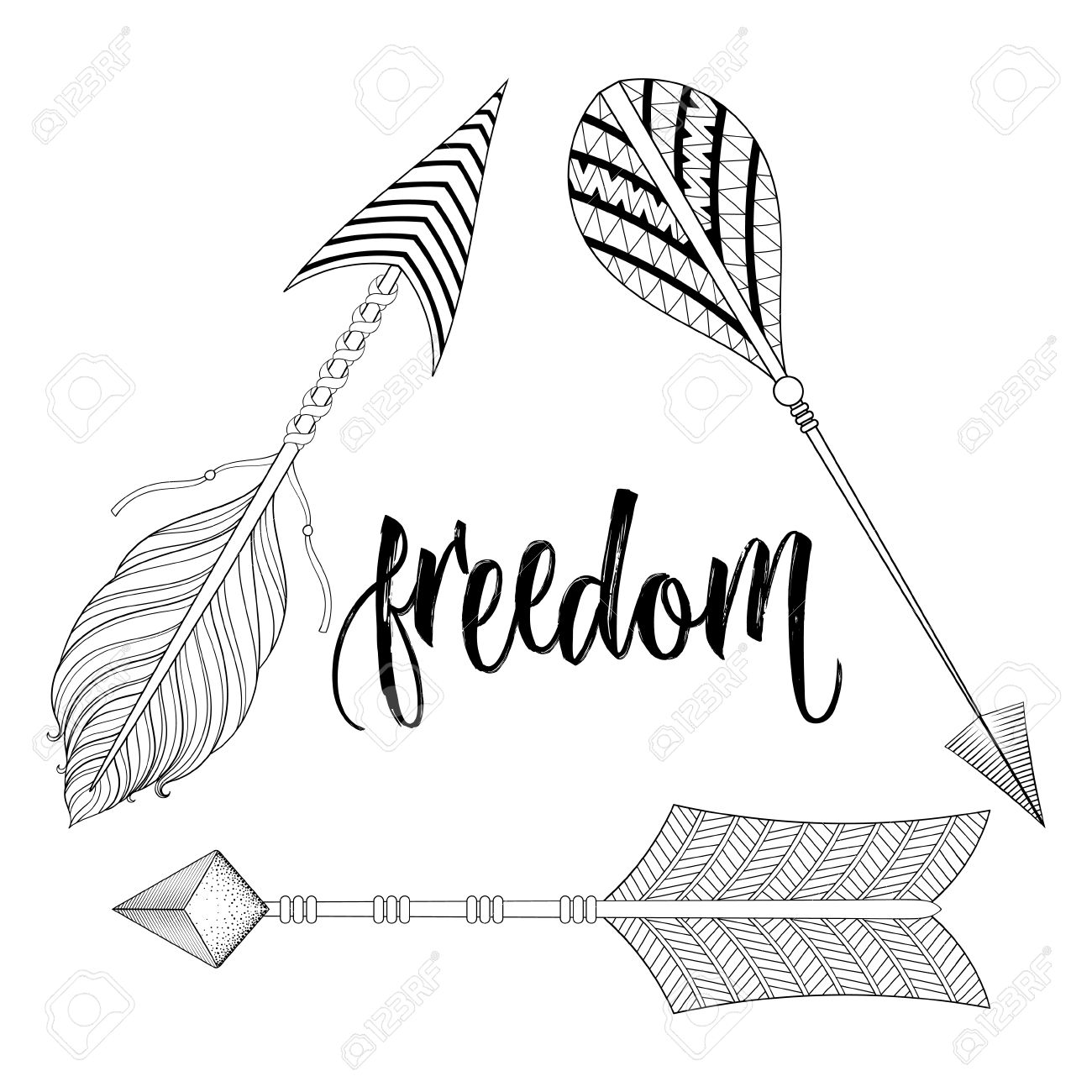 1300x1300 Boho Chic Ethnic Dreamcatcher With Feathers, Arrows, Freedom