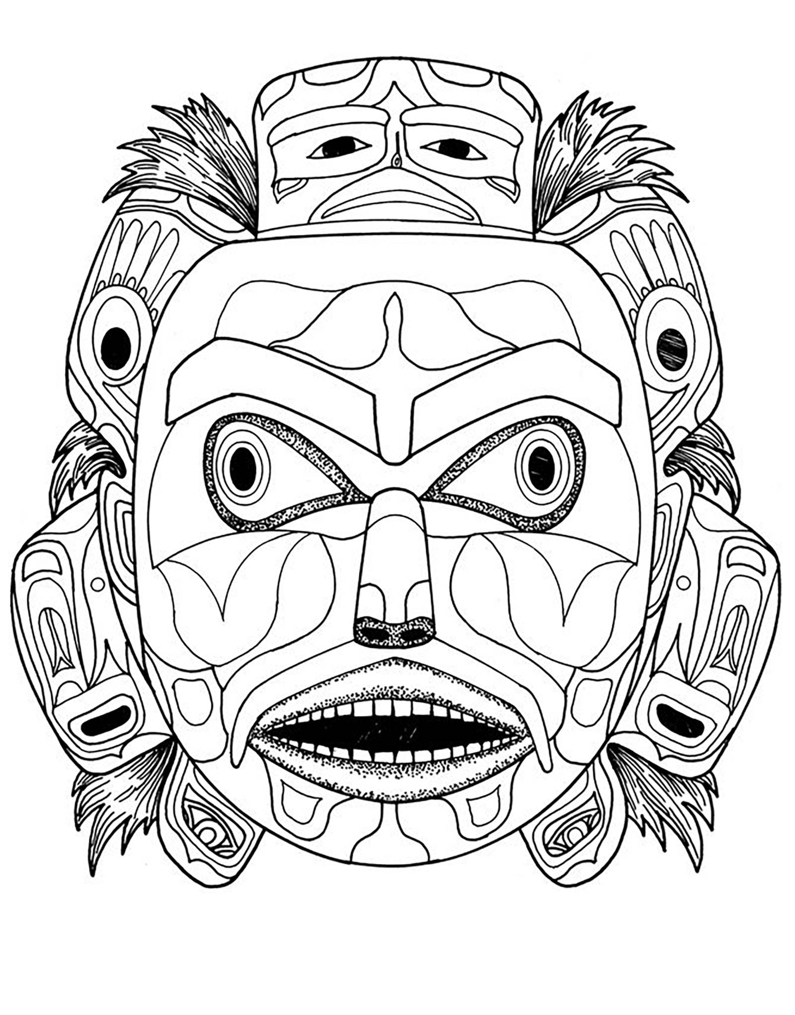 1600x2043 Kwakiutl Bear Spirit Mask Native American Art