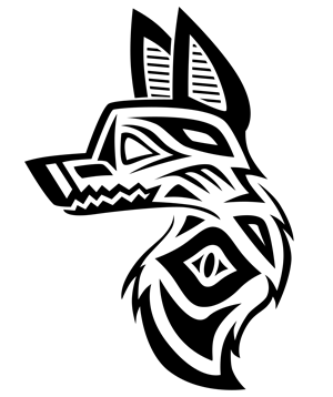 300x358 Native American Inspired Wolf Head Tattoo By Anewchapter