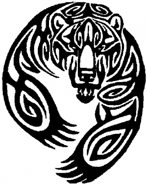 300x379 Tribal Indian Native American Bear Car Or Truck Window Decal