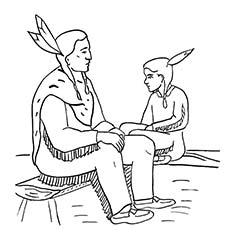 230x230 Thanksgiving Activities Native American Coloring Pages