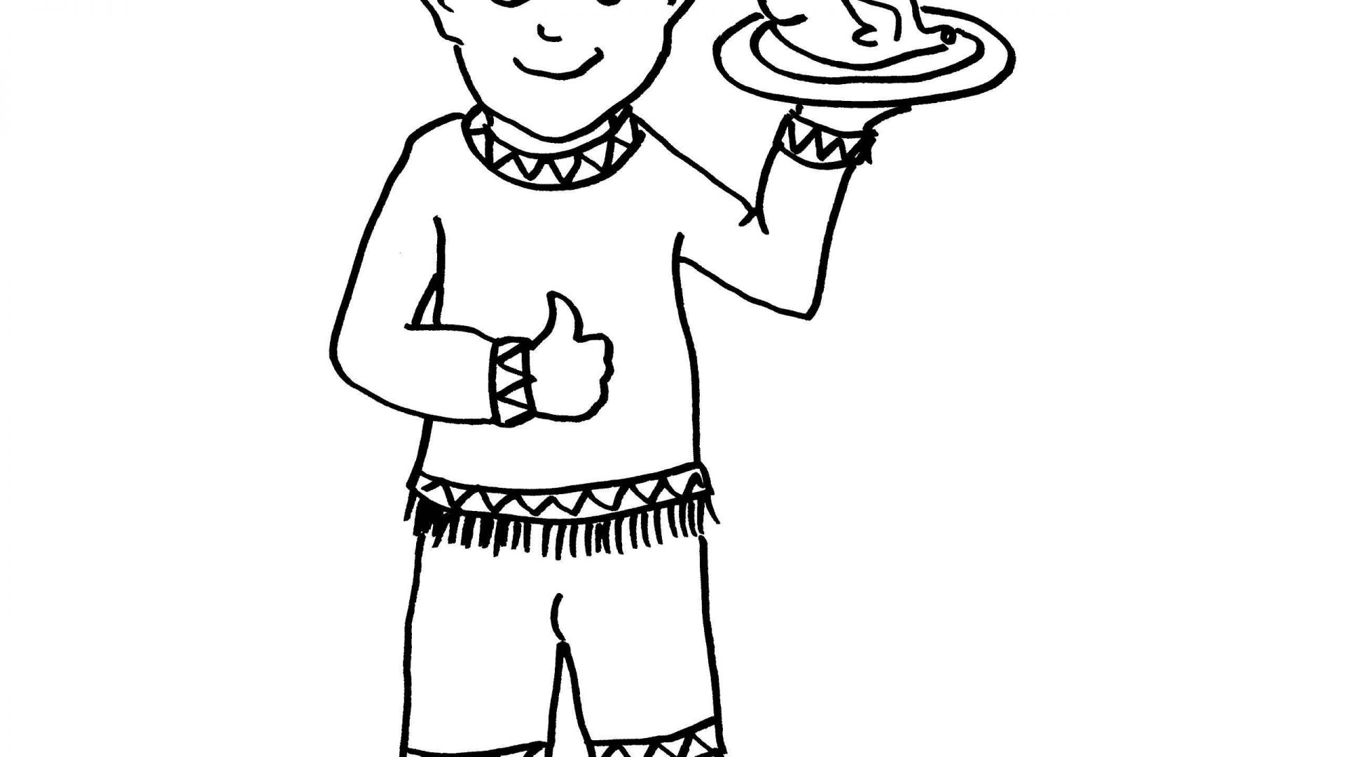 1920x1080 Boy Dressed Up Like An Indian Coloring Page Free Printable Kids