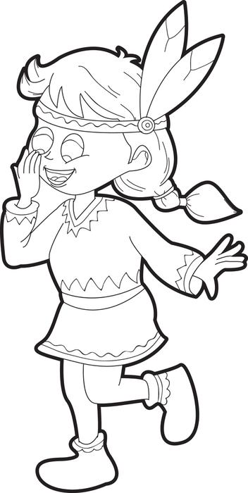 352x700 Free Printable Native American Coloring Page For Kids