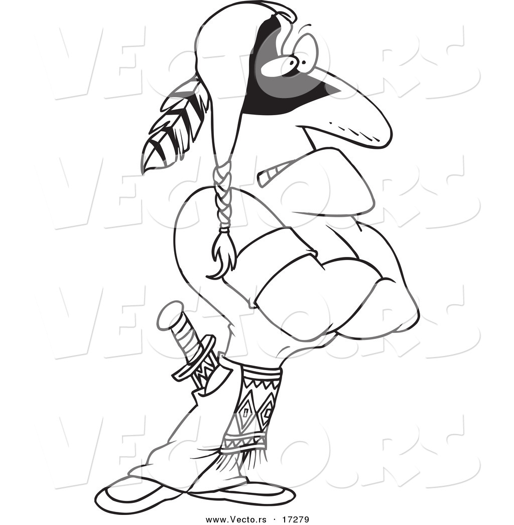 1024x1044 Vector Of A Cartoon Strong Native American Brave