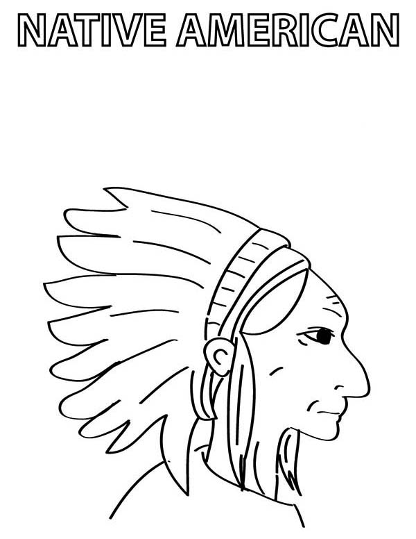 600x776 Native American Chief Prepare For Native American Day Coloring