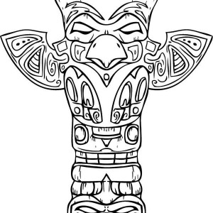 300x300 Kids Drawing Native American Totem On Native American Day Coloring