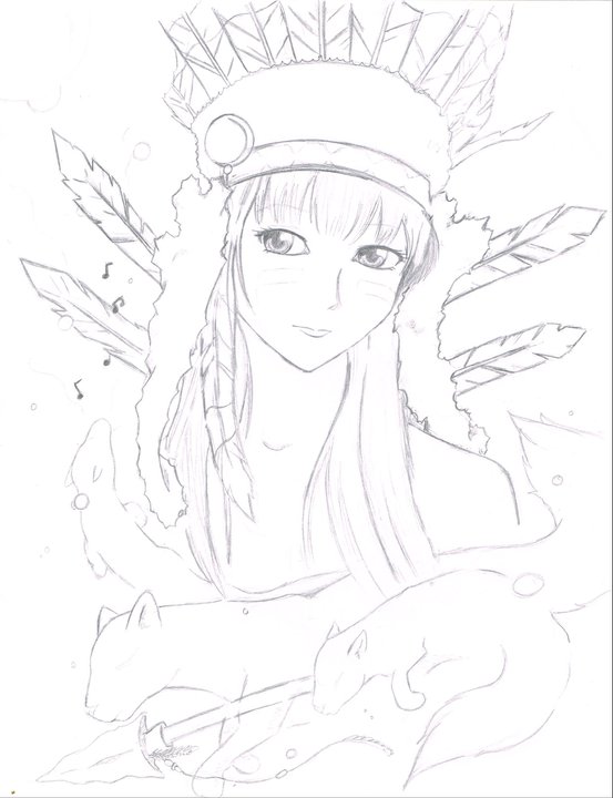 553x720 Native American Sketch By Sapheron Art