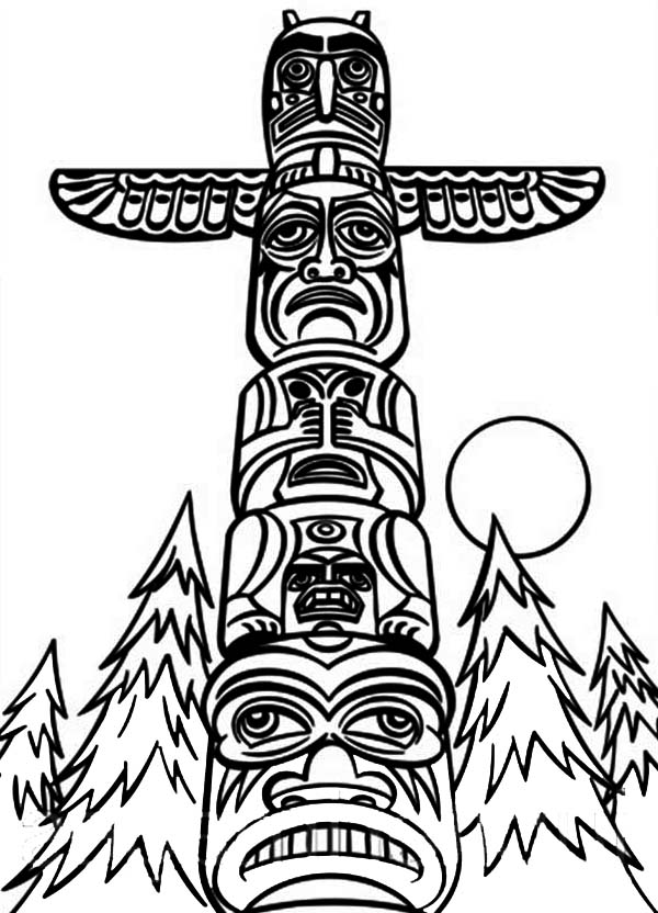600x832 Native American Totem Pole Drawings Monumental Totem Poles