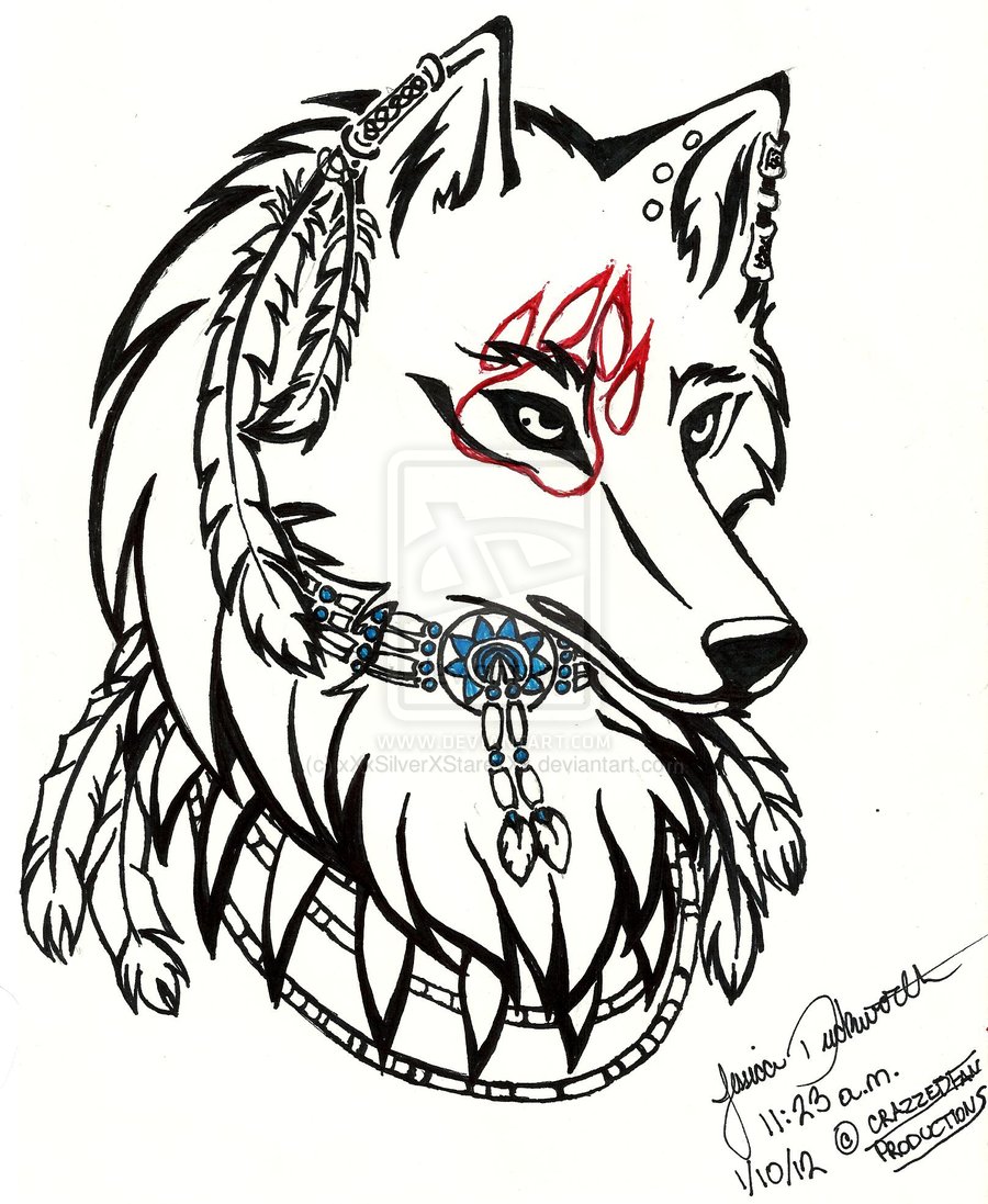 900x1097 Native American Wolf Drawings