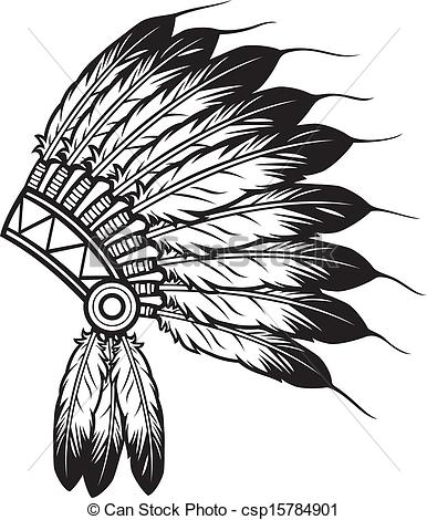 386x470 Vector Clipart Of Indian Chief Headdress