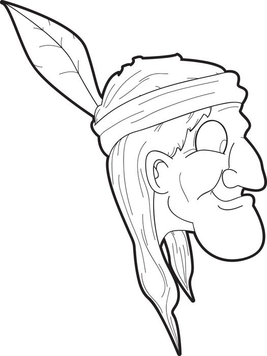 525x700 Free Printable Native American Coloring Page For Kids