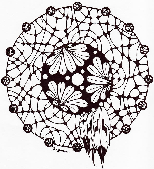 600x662 Dreamcatcher Drawing By Dominique Engerran