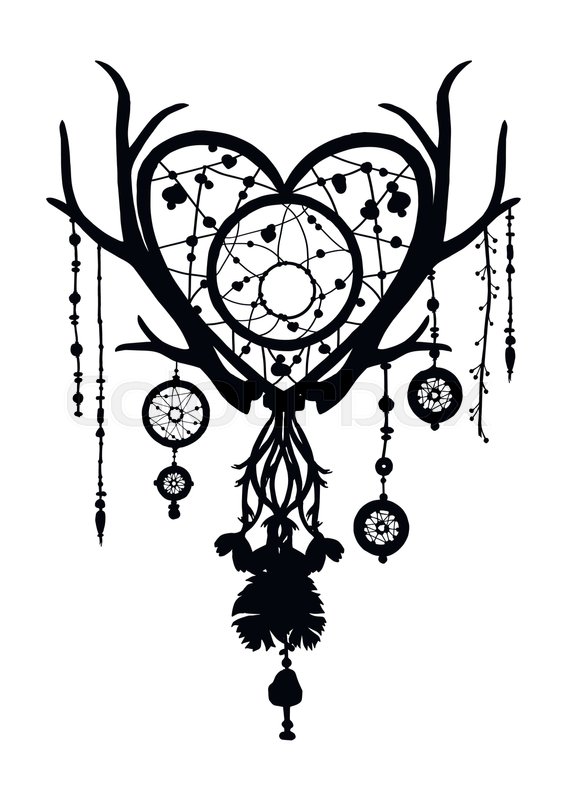 566x800 Native American Ethnic Dreamcatcher Silhouette With Beads