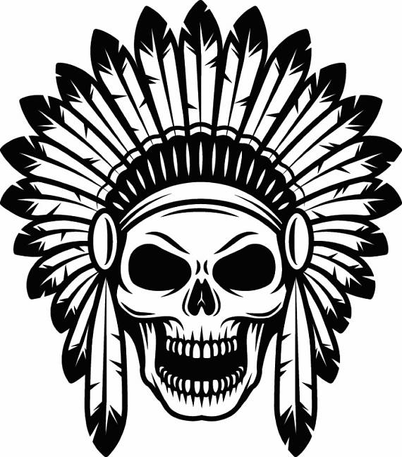 570x647 Indian Skull 1 Native American Warrior Headdress Feather