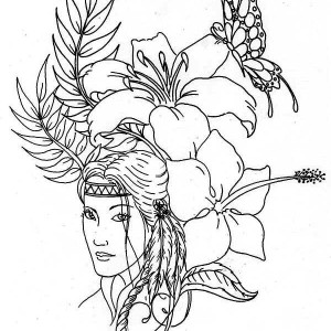 300x300 Native American Girls Coloring Pages