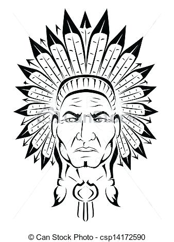 338x470 Indian Headdress Clipart Hand Drawn Native Feather Headdress