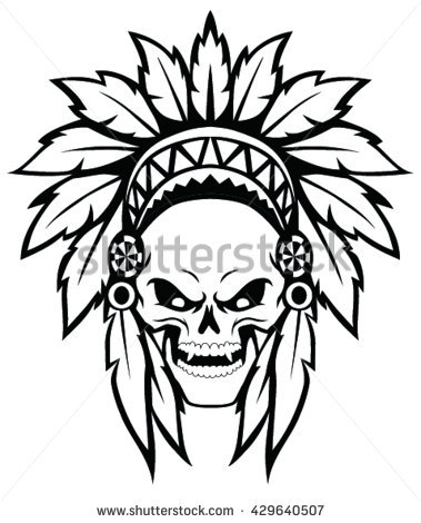379x470 Indian Skull Headdress Clipart Collection