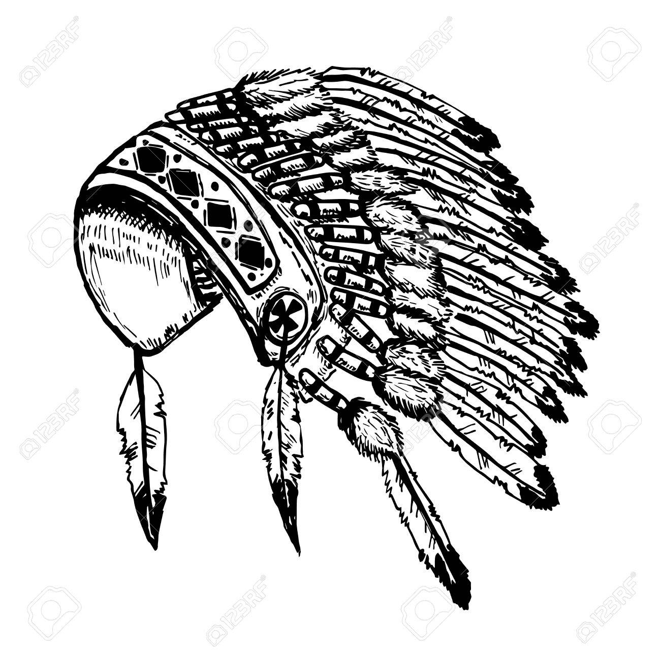 1299x1300 Native American Indians Chief Headdress Isolated On White