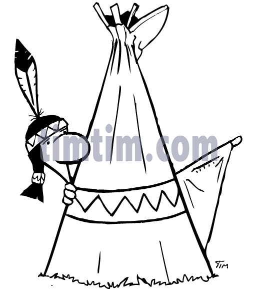 510x577 Free Drawing Of An Indian Teepee Bw From The Category History