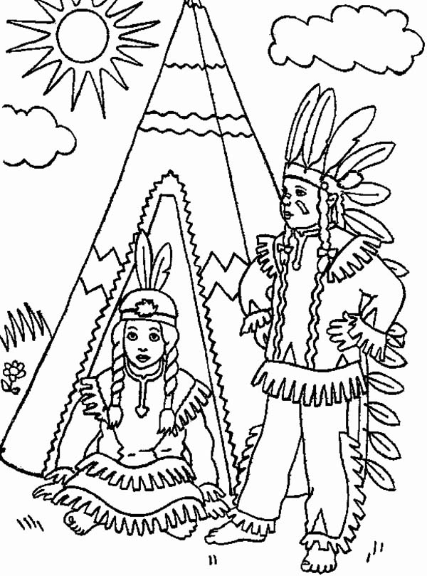600x809 Native American Coloring Sheet