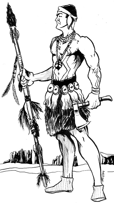 467x825 Character Sketch Navajo Warrior By Skyfitsjeff