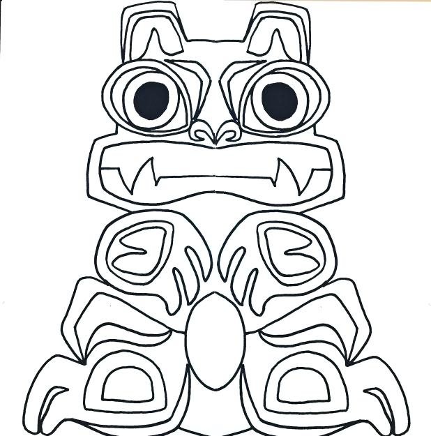 618x625 Totem Pole Coloring Pictures Joandco.co