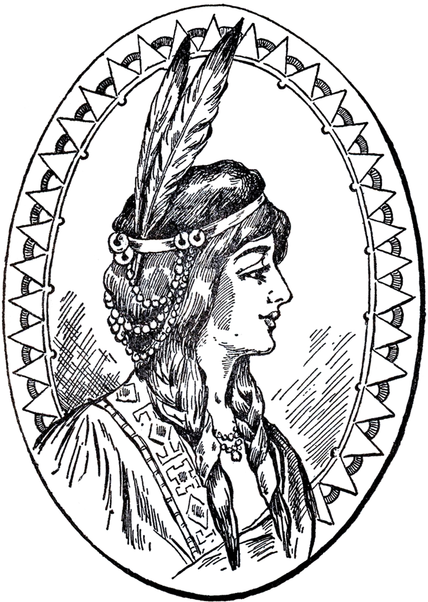 1500x2109 Native American Women Clipart