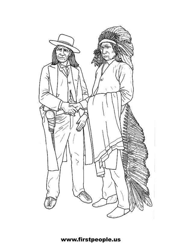 638x826 Native American Clipart To Color