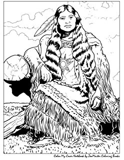 248x320 Color My Cover Notebook (Native American Woman) Therapeutic