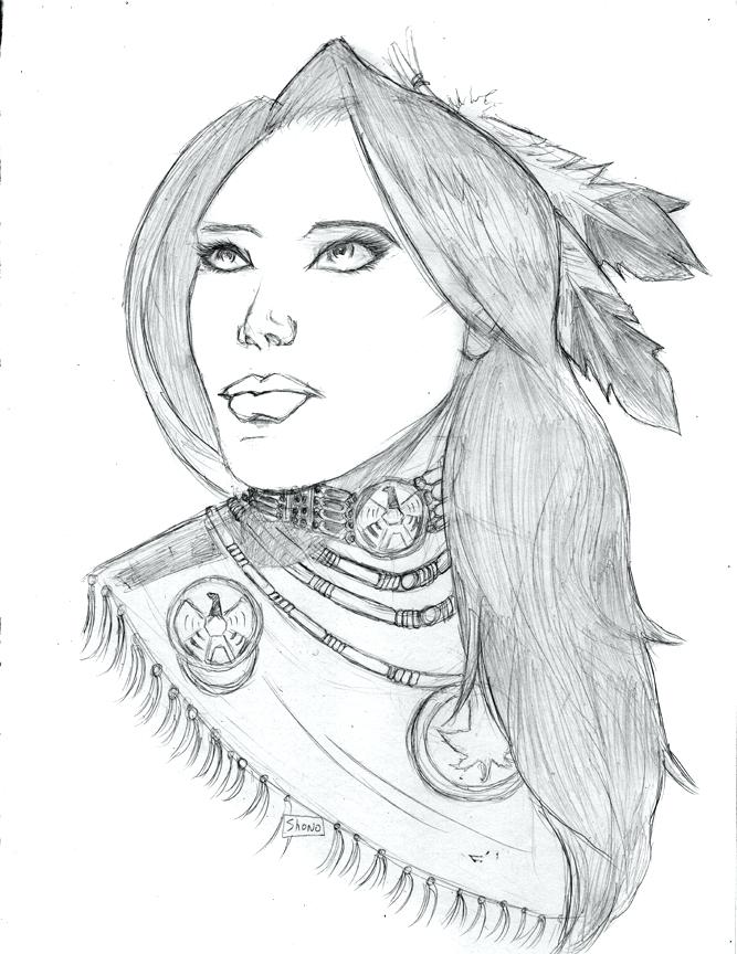 667x864 Drawings Of Native American Women Drawings Native Little Girl