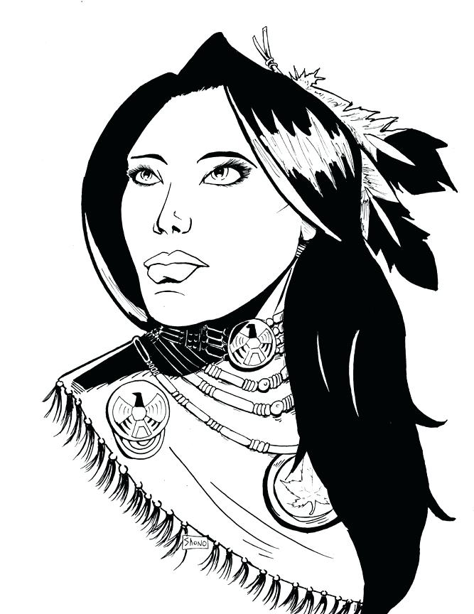 667x864 Native American Drawing Native Woman Inks By Media