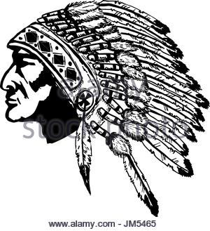 300x329 American Indian Chief Vector Logo Or Icon Stock Vector Art
