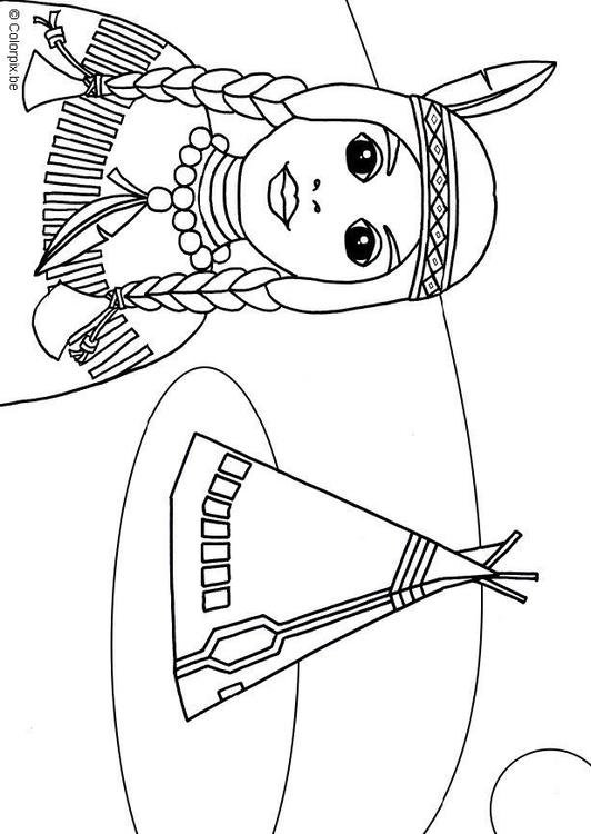 532x750 Coloring Page Native American