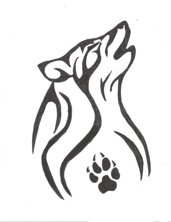 600x776 Drawn Wolf Native Wolf