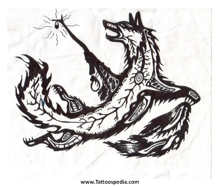 768x650 American Coyote Tattoos 6 Native American Coyote Tattoos 6