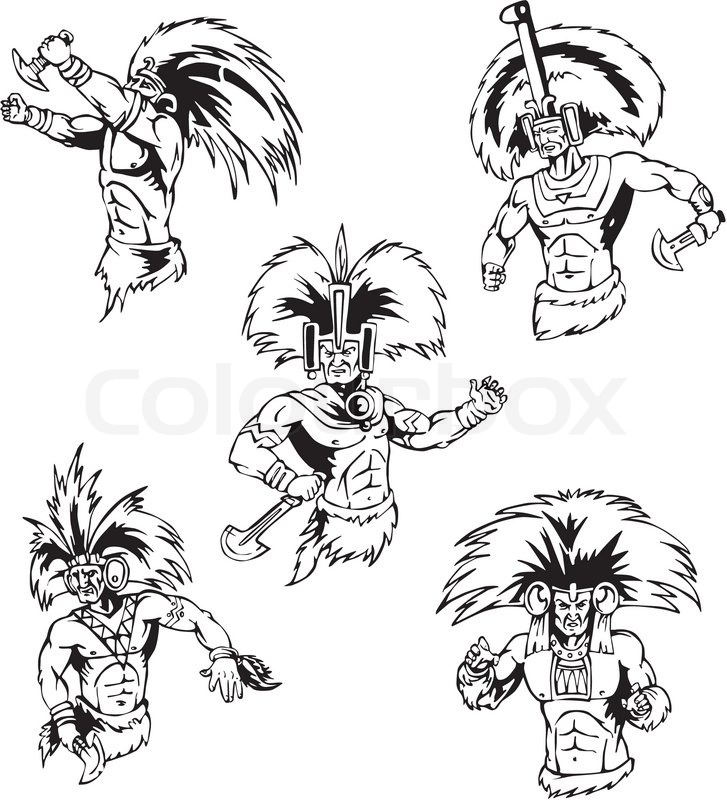 727x800 Native Indian Shoshone Tribal Drawings. Birds. Vector Set. Stock