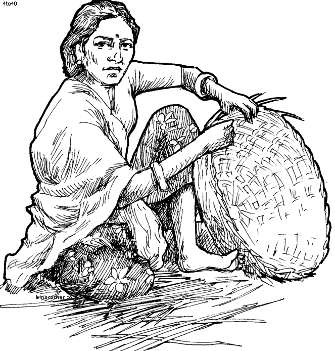 663x694 Indian Village Woman Clipart Black And White