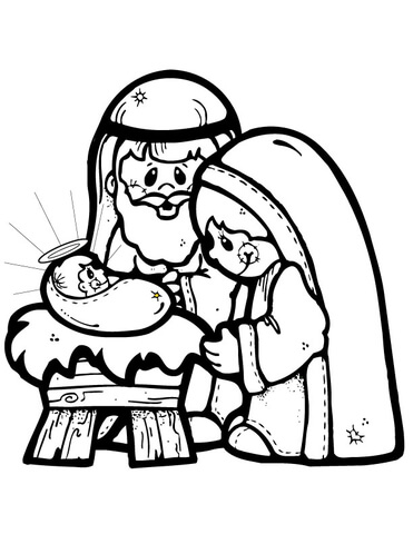371x480 Nativity Scene Coloring Page Free Printable Coloring Pages