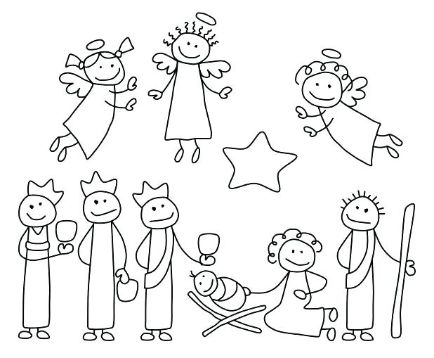 618x509 Printable Nativity Scene Coloring Pages X Printable Christmas