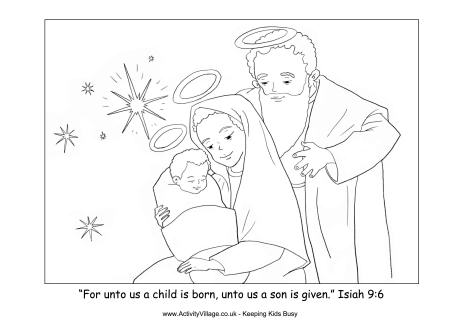 460x325 Nativity Colouring Pages