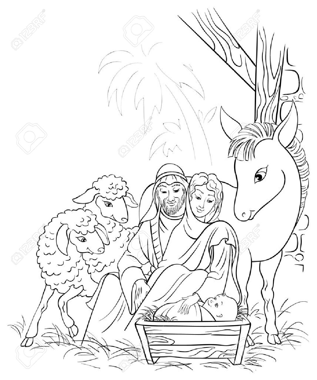 Nativity Line Drawing at GetDrawings | Free download