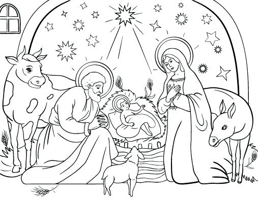 Nativity Line Drawing at GetDrawings | Free download