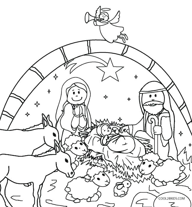 650x700 Nativity Color Page Born Of The King Of In Nativity Coloring Page